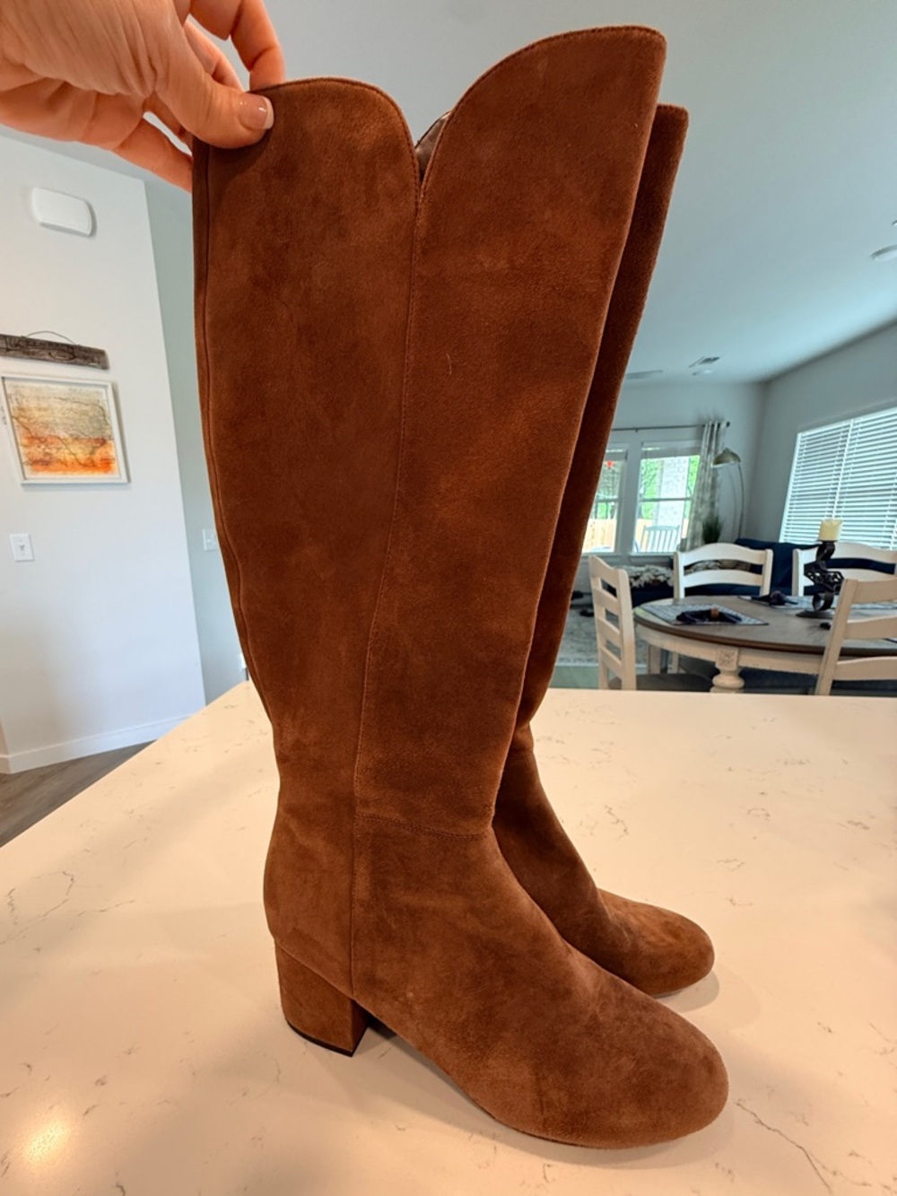 Cole Haan Brown Suede Knee-High Boots - Classic Women's Riding Style